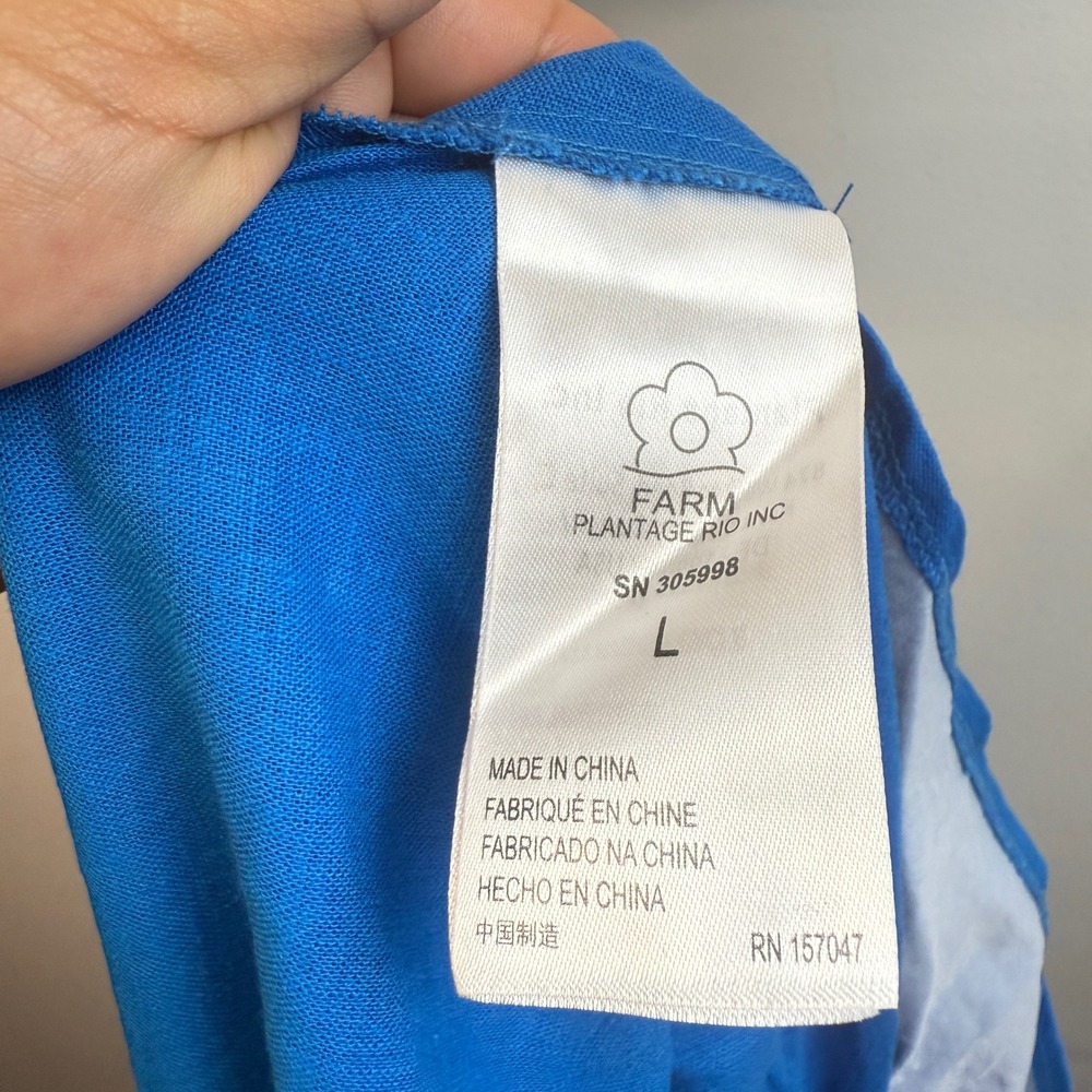 FARM Rio Blue Midi Knot Dress  Blue Midi Knot Dress Size L - Picture 11 of 12